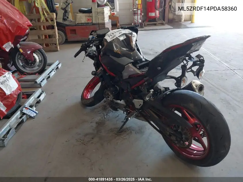 2023 Kawasaki Zr900 F VIN: ML5ZRDF14PDA58360 Lot: 41891435