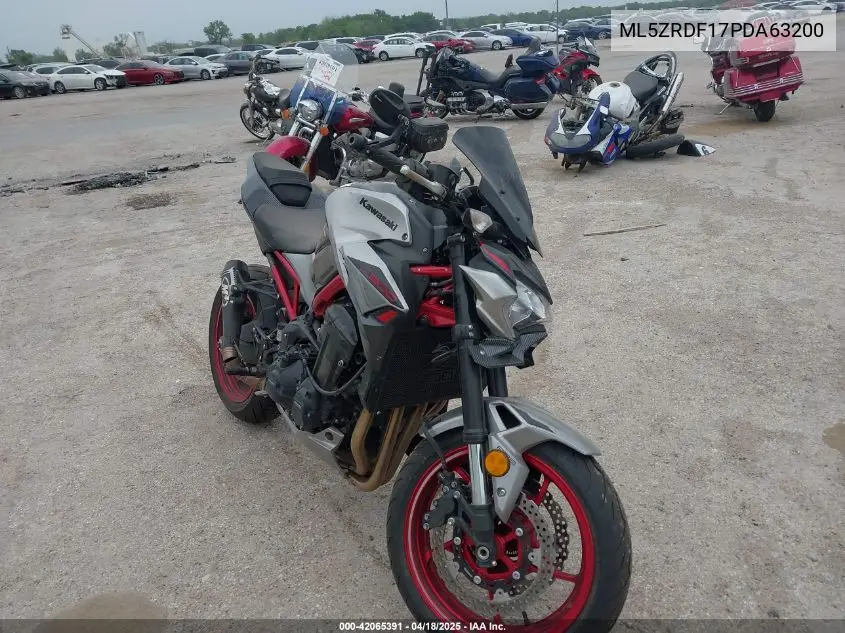2023 Kawasaki Zr900 F VIN: ML5ZRDF17PDA63200 Lot: 42065391