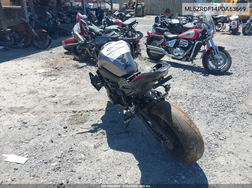 2023 Kawasaki Zr900 F VIN: ML5ZRDF14PDA63669 Lot: 42629980