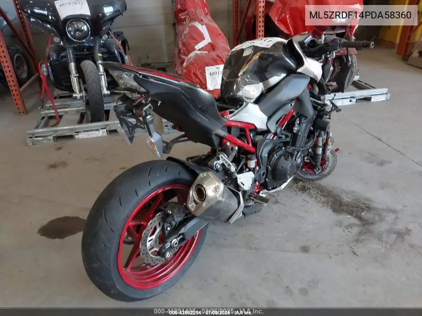 2023 Kawasaki Zr900 F VIN: ML5ZRDF14PDA58360 Lot: 42682254