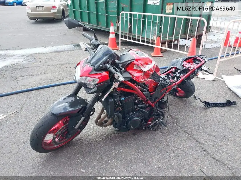 2024 Kawasaki Zr900 F VIN: ML5ZRDF16RDA69640 Lot: 42142540