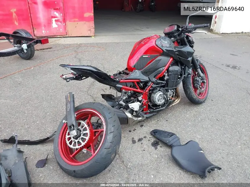 2024 Kawasaki Zr900 F VIN: ML5ZRDF16RDA69640 Lot: 42142540