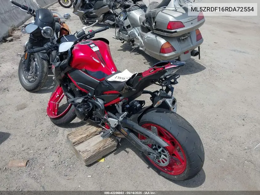 2024 Kawasaki Zr900 F VIN: ML5ZRDF16RDA72554 Lot: 42256863