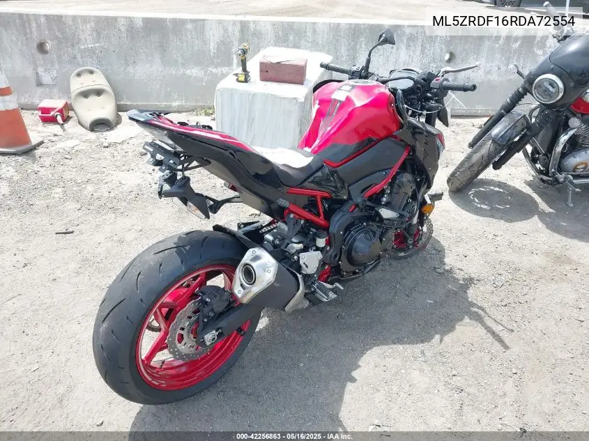 2024 Kawasaki Zr900 F VIN: ML5ZRDF16RDA72554 Lot: 42256863