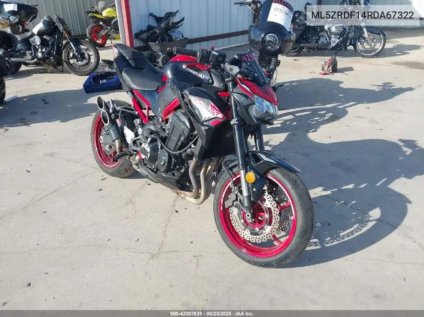 2024 Kawasaki Zr900 F VIN: ML5ZRDF14RDA67322 Lot: 42307639