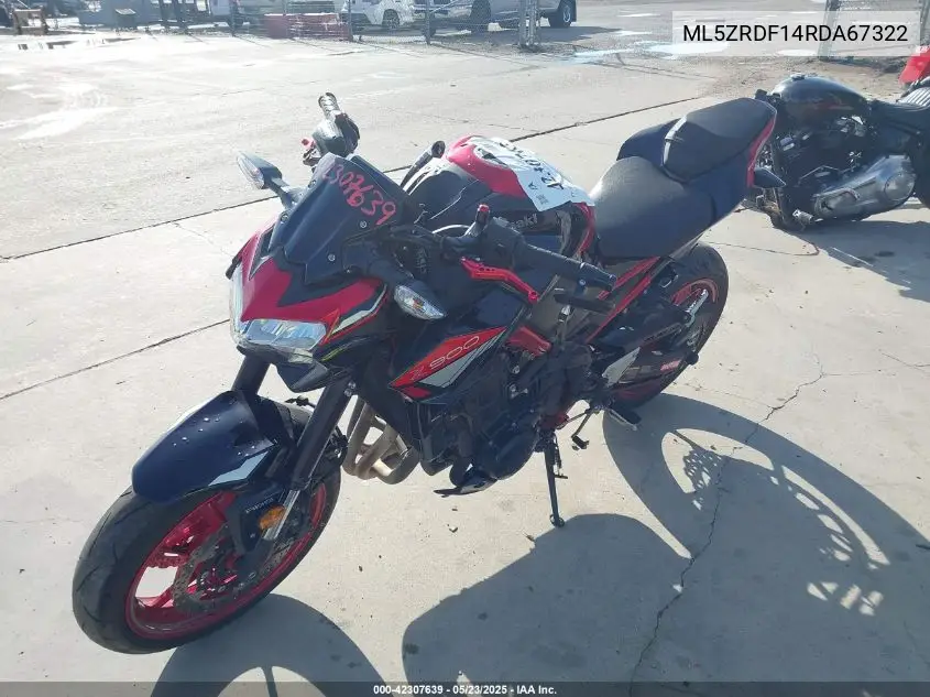 2024 Kawasaki Zr900 F VIN: ML5ZRDF14RDA67322 Lot: 42307639