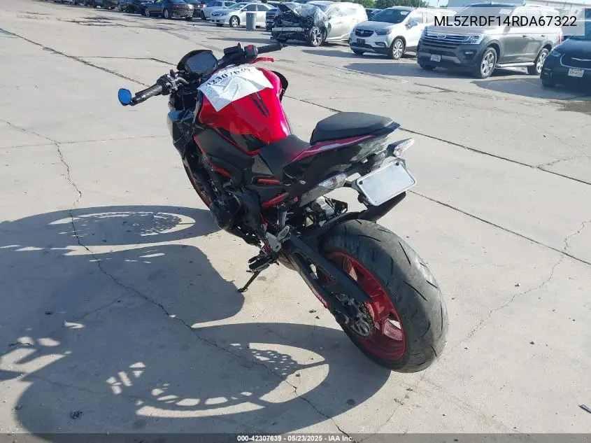 2024 Kawasaki Zr900 F VIN: ML5ZRDF14RDA67322 Lot: 42307639