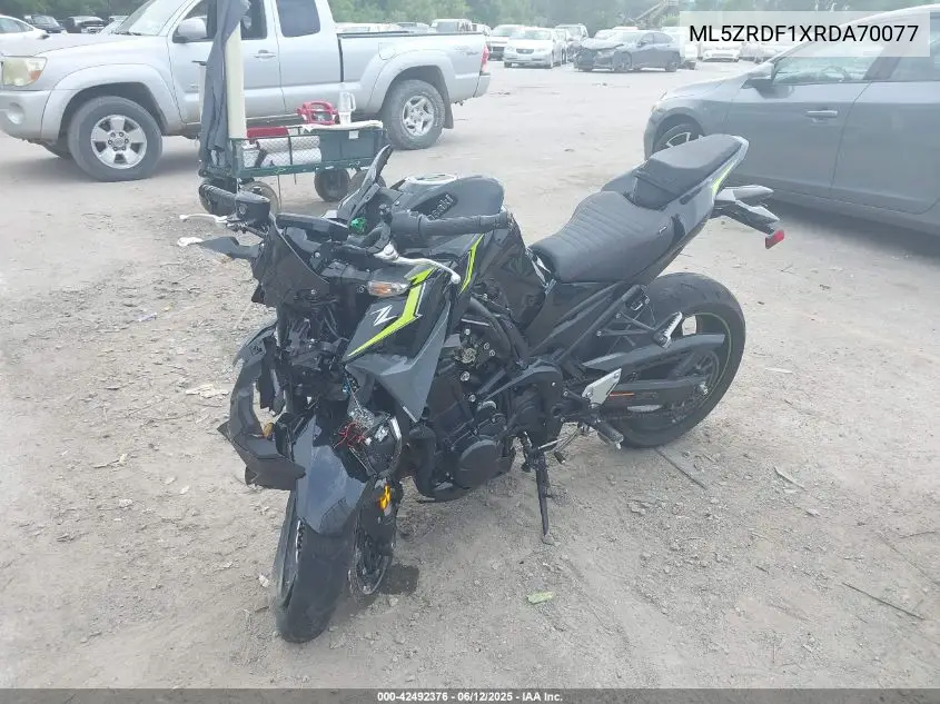 2024 Kawasaki Zr900 F VIN: ML5ZRDF1XRDA70077 Lot: 42492376