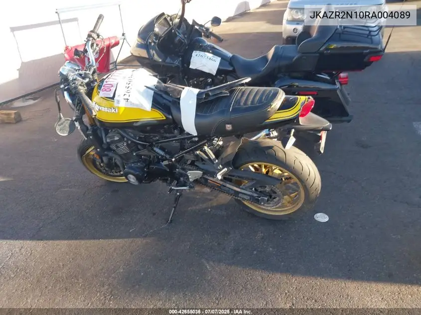 2024 Kawasaki Zr900 N VIN: JKAZR2N10RA004089 Lot: 42655036