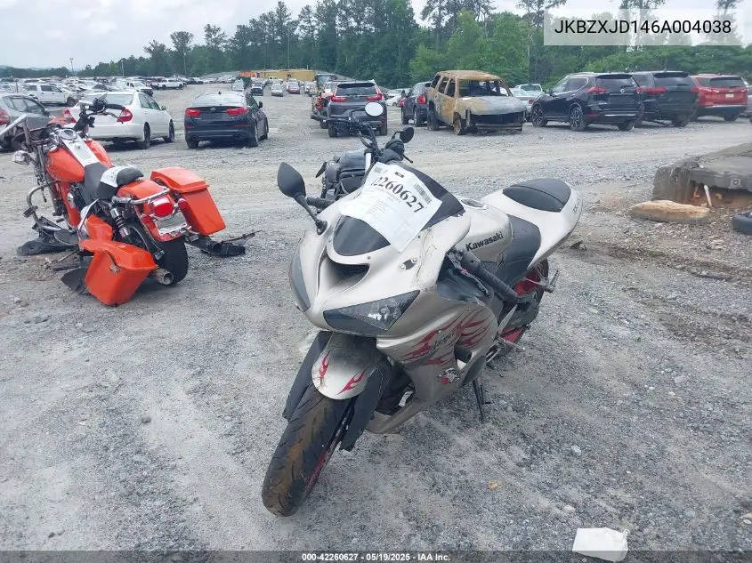 2006 Kawasaki Zx636 C1 VIN: JKBZXJD146A004038 Lot: 42260627