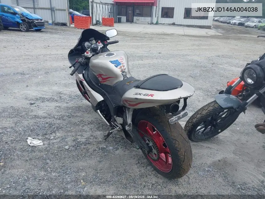 2006 Kawasaki Zx636 C1 VIN: JKBZXJD146A004038 Lot: 42260627