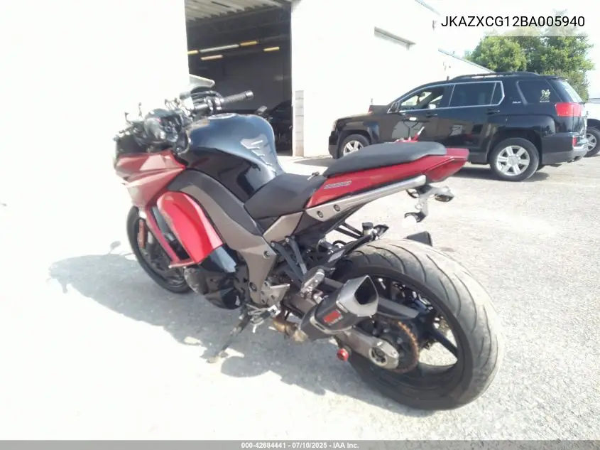 2011 Kawasaki Zx1000 G VIN: JKAZXCG12BA005940 Lot: 42684441