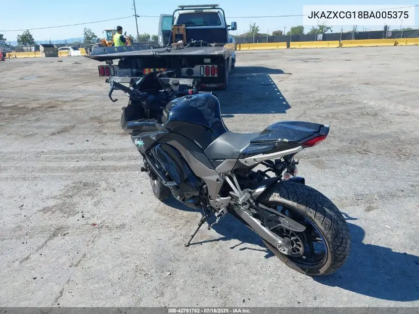 2011 Kawasaki Zx1000 G VIN: JKAZXCG18BA005375 Lot: 42761782