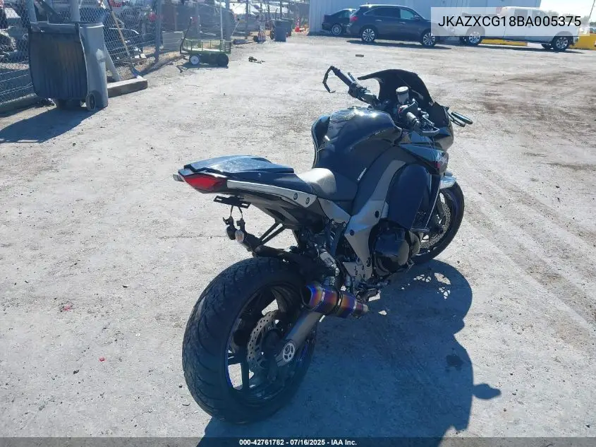 2011 Kawasaki Zx1000 G VIN: JKAZXCG18BA005375 Lot: 42761782