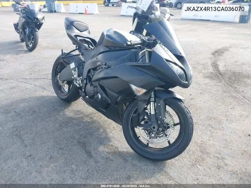 2012 Kawasaki Zx600 R VIN: JKAZX4R13CA036070 Lot: 41914546