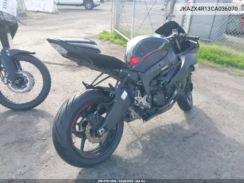 2012 Kawasaki Zx600 R VIN: JKAZX4R13CA036070 Lot: 41914546