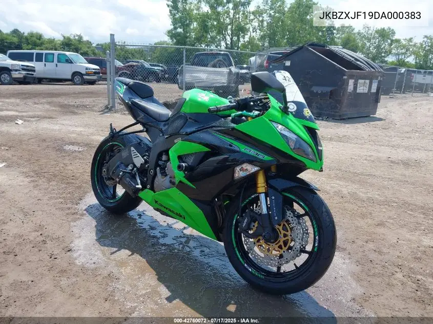 2013 Kawasaki Zx636 F VIN: JKBZXJF19DA000383 Lot: 42760072
