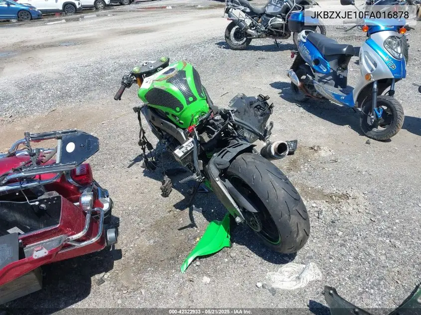 2015 Kawasaki Zx636 E VIN: JKBZXJE10FA016878 Lot: 42322933