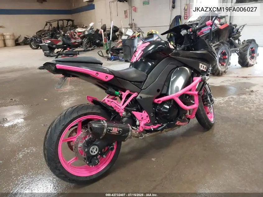 2015 Kawasaki Zx1000 M VIN: JKAZXCM19FA006027 Lot: 42732407