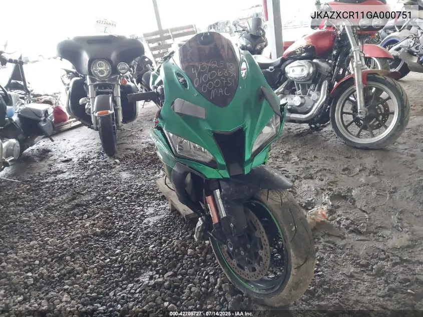 2016 Kawasaki Zx1000 R VIN: JKAZXCR11GA000751 Lot: 42705727