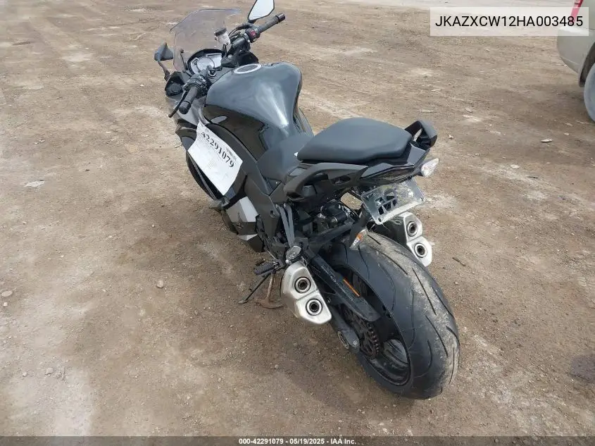 2017 Kawasaki Zx1000 W VIN: JKAZXCW12HA003485 Lot: 42291079