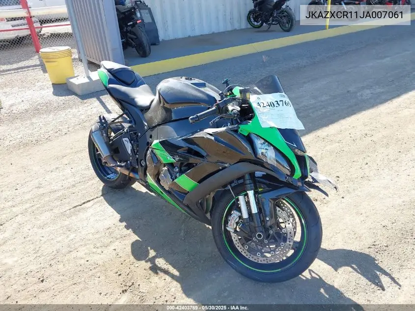 2018 Kawasaki Zx1000 R VIN: JKAZXCR11JA007061 Lot: 42403769