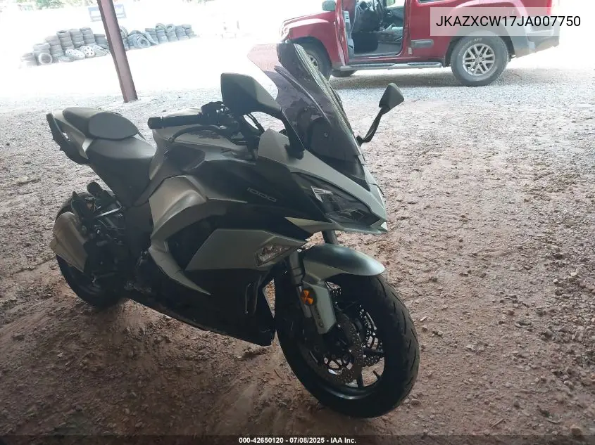 2018 Kawasaki Zx1000 W VIN: JKAZXCW17JA007750 Lot: 42650120