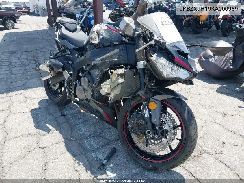 2019 Kawasaki Zx636 K VIN: JKBZXJH19KA000989 Lot: 42386356