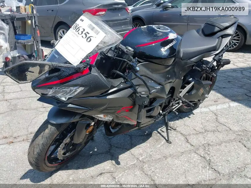 2019 Kawasaki Zx636 K VIN: JKBZXJH19KA000989 Lot: 42386356