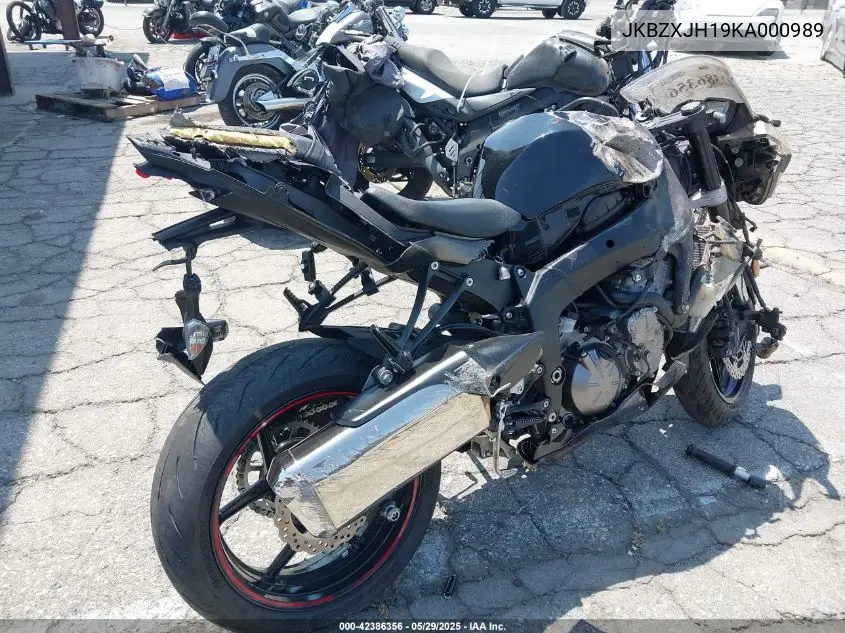 2019 Kawasaki Zx636 K VIN: JKBZXJH19KA000989 Lot: 42386356
