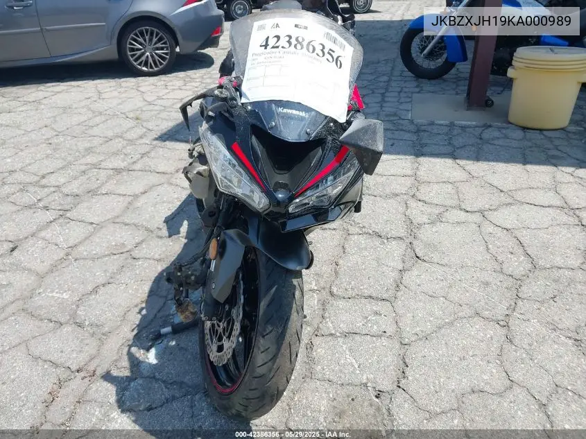 2019 Kawasaki Zx636 K VIN: JKBZXJH19KA000989 Lot: 42386356