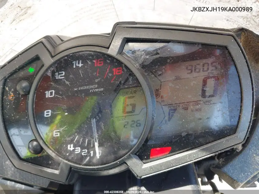 2019 Kawasaki Zx636 K VIN: JKBZXJH19KA000989 Lot: 42386356