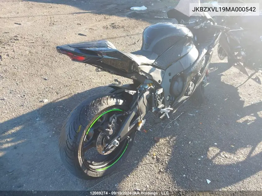 2021 Kawasaki Zx1002 L VIN: JKBZXVL19MA000542 Lot: 12089274