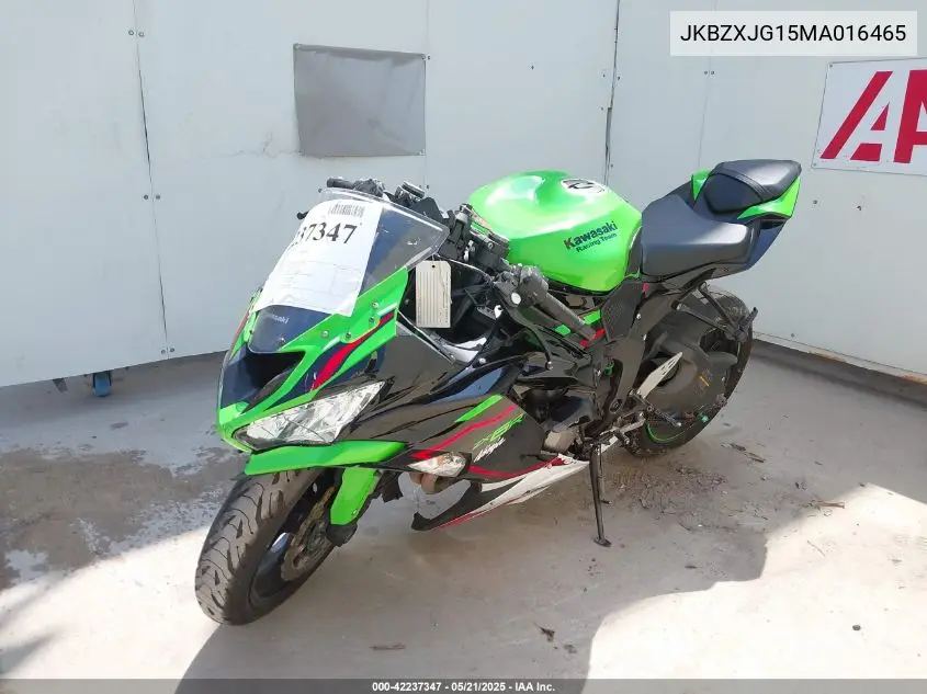 2021 Kawasaki Zx636 K VIN: JKBZXJG15MA016465 Lot: 42237347