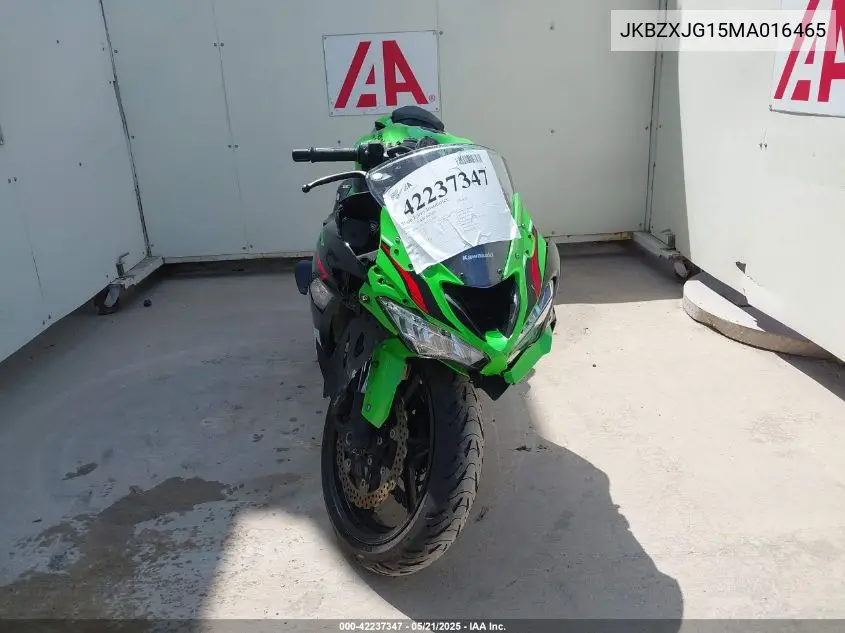 2021 Kawasaki Zx636 K VIN: JKBZXJG15MA016465 Lot: 42237347