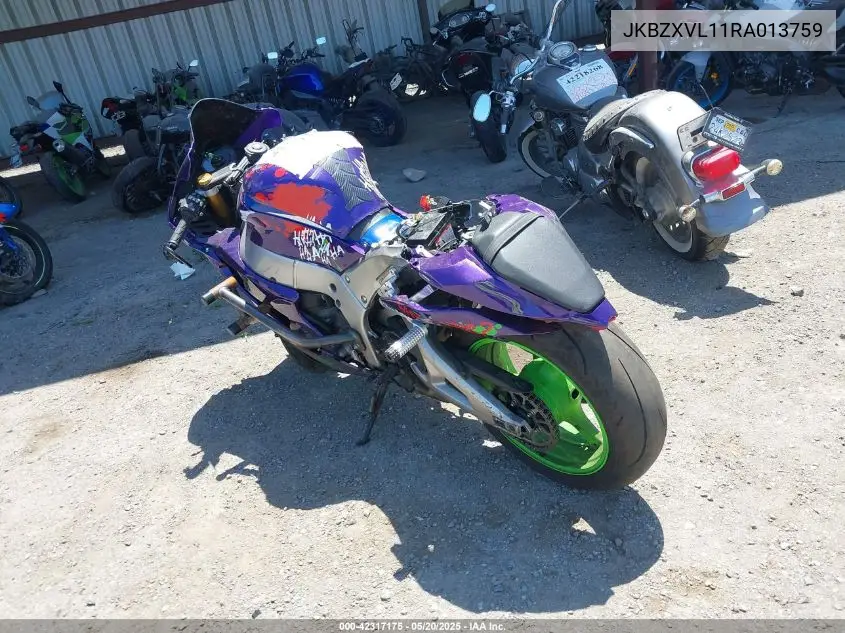 2024 Kawasaki Zx1002 L VIN: JKBZXVL11RA013759 Lot: 42317175
