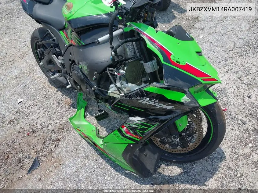 2024 Kawasaki Zx1002 M VIN: JKBZXVM14RA007419 Lot: 42391736