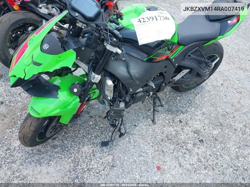 2024 Kawasaki Zx1002 M VIN: JKBZXVM14RA007419 Lot: 42391736