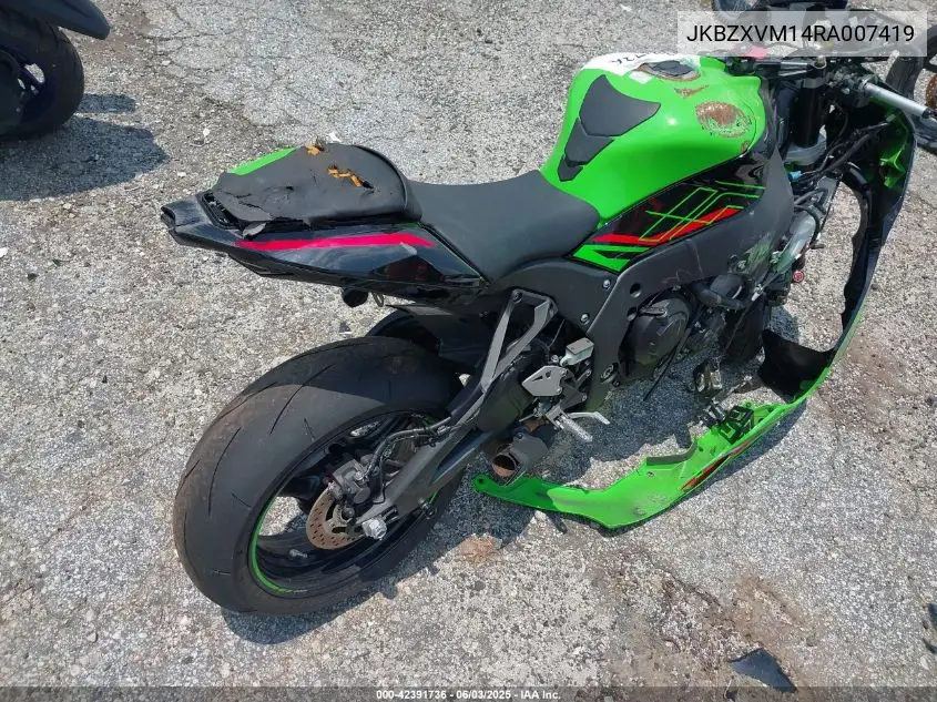 2024 Kawasaki Zx1002 M VIN: JKBZXVM14RA007419 Lot: 42391736