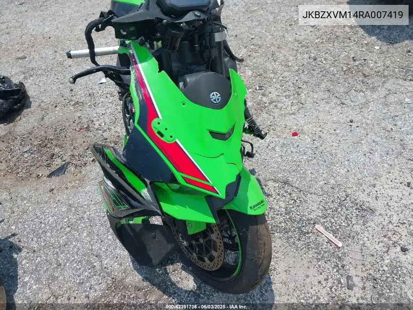 2024 Kawasaki Zx1002 M VIN: JKBZXVM14RA007419 Lot: 42391736