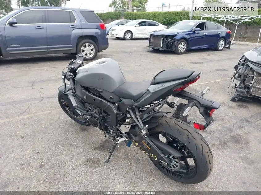2025 Kawasaki Zx636 K VIN: JKBZXJJ19SA025918 Lot: 42403396