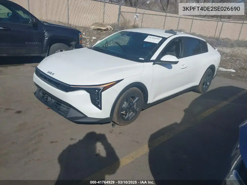 2025 Kia K4 Lxs VIN: 3KPFT4DE2SE026690 Lot: 41764929