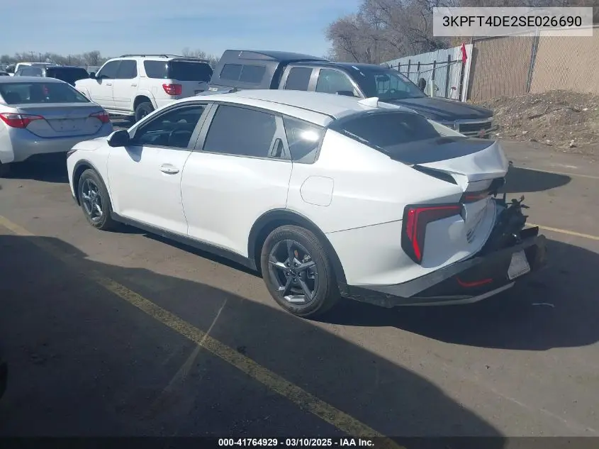 2025 Kia K4 Lxs VIN: 3KPFT4DE2SE026690 Lot: 41764929