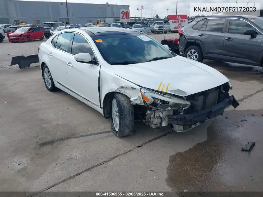 2015 Kia Cadenza Premium VIN: KNALN4D70F5172003 Lot: 41506955