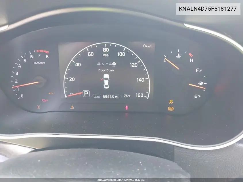 2015 Kia Cadenza Premium VIN: KNALN4D75F5181277 Lot: 42208630