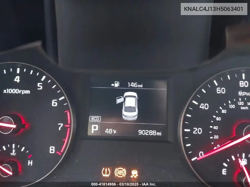 2017 Kia Cadenza Premium VIN: KNALC4J13H5063401 Lot: 41814956