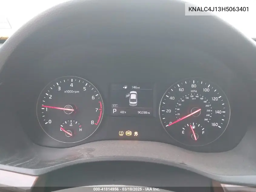 2017 Kia Cadenza Premium VIN: KNALC4J13H5063401 Lot: 41814956