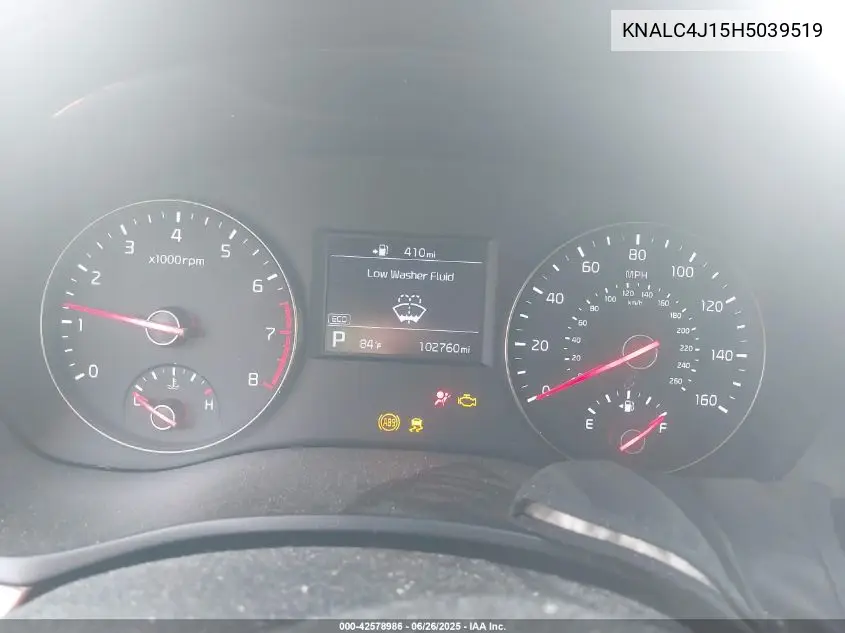 2017 Kia Cadenza Premium VIN: KNALC4J15H5039519 Lot: 42578986