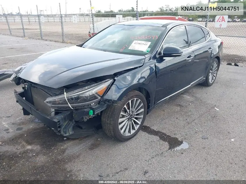 2017 Kia Cadenza Premium VIN: KNALC4J11H5044751 Lot: 42582543