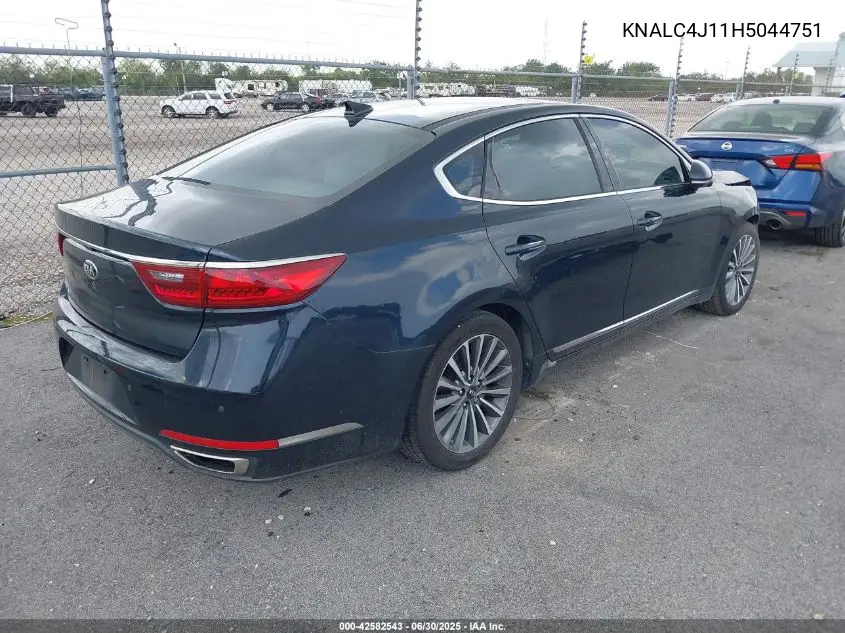 2017 Kia Cadenza Premium VIN: KNALC4J11H5044751 Lot: 42582543